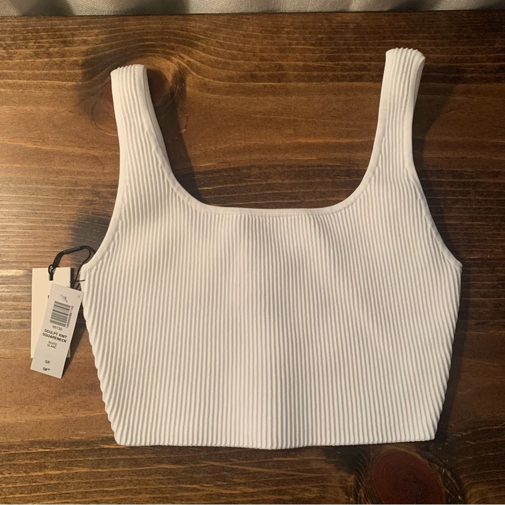 Babaton Sculpt Knit Squareneck Cropped Tank